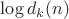 $\log d_k(n)$