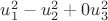 $u_1^2-u_2^2+0u_3^2$