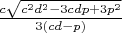 $\frac{c\sqrt{c^2d^2-3cdp+3p^2}}{3(cd-p)}$