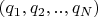 $(q_1,q_2,..,q_N)$