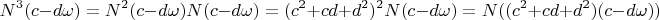 $$N^3(c-d\omega)=N^2(c-d\omega)N(c-d\omega)=(c^2+cd+d^2)^2N(c-d\omega)=N((c^2+cd+d^2)(c-d\omega))$