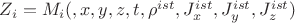 $Z_i = M_i (,x,y,z,t,\rho^{ist},J^{ist}_{x},J^{ist}_{y},J^{ist}_{z} )$