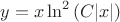 $y=x\ln^2 \left(C|x| \right)$