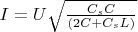 $I = U \sqrt{\frac{C_s C}{(2 C + C_s L)}}$