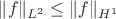 $\|f\|_{L^2} \leq \|f\|_{H^1}$