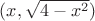 $(x,\sqrt{4-x^2})$