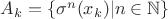 $A_k=\{\sigma^{n}(x_k)|n\in\mathbb{N}\}$