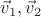 $\vec v_1,\vec v_2$