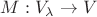 $M:V_{\lambda}\to V$