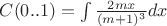 $C(0..1) = \int \frac{2mx}{(m + 1)^3} dx$