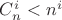 $C_{n}^{i}<n^{i}$