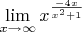 $$\lim\limits_{x\to\infty}x^{\frac{-4x}{x^2+1}}$$
