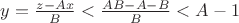 $y=\frac {z-Ax} B<\frac {AB-A-B} B<A-1$