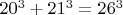 $20^3+21^3=26^3$