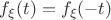 $f_\xi(t)=f_\xi(-t)$