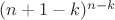 $(n+1-k)^{n-k}$
