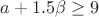 $ a + 1.5 \beta \geq 9$