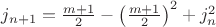 $j_{n+1} = \frac{m+1}{2} -\left(\frac{m+1}{2}\right)^2 + j_n^2$