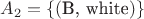 $A_2 = \{(\text{B, white})\}$