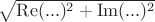 $\sqrt{\operatorname{Re}(...)^2+\operatorname{Im}(...)^2}$