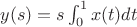 $y(s)=s\int ^1_0 x(t)dt$