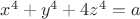 $x^4+y^4+4z^4=a$