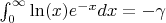 $\int_0^{\infty} \ln(x)e^{-x}dx = -\gamma$