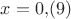 $x=0{,}(9)$ $x=0{,}(9)$