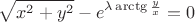 $$\sqrt{x^2+y^2}-e^{\lambda \arctg \frac{y}{x}}=0$$