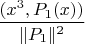 $\dfrac{(x^3,P_1(x))}{\|P_1\|^2}$