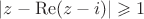 $|z-\operatorname{Re}(z-i)|\geqslant 1