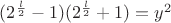 $(2^{\frac{l}{2}}-1)(2^{\frac{l}{2}}+1)=y^2$