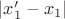 $|x'_1 - x_1|$