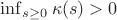 $\inf_{s\ge 0}\kappa(s)>0$
