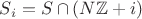 $S_i = S\cap(N\mathbb Z + i)$