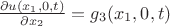 $\frac{\partial u (x_1,0,t) }{\partial x_2} = g_3 (x_1,0,t)$