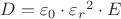 $D = \varepsilon_0 \cdot {\varepsilon_r}^2 \cdot E$
