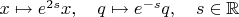 $x\mapsto e^{2s}x,\quad q\mapsto e^{-s}q,\quad s\in\mathbb{R}$