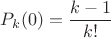 $P_k(0) = \dfrac{k-1}{k!}$