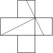 $$\begin {picture} (60,60)
\put (20,0) {\line (1,0) {20}}
\put (0,20) {\line (1,0) {60}}
\put (0,40) {\line (1,0) {60}}
\put (20,60) {\line (1,0) {20}}
\put (0,20) {\line (0,1) {20}}
\put (20,0) {\line (0,1) {20}}
\put (20,40) {\line (0,1) {20}}
\put (40,0) {\line (0,1) {60}}
\put (60,20) {\line (0,1) {20}}
\put (0,20) {\line (2,1) {40}}
\put (30,60) {\line (1,-2) {10}}
\put (40,40) {\line (1,-2) {10}}
\end {picture}$$
