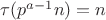 $\tau(p^{a-1}n)=n$