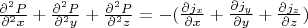 $\frac {\partial^2 P} {\partial^2 x}+\frac {\partial^2 P} {\partial^2 y}+\frac {\partial^2 P} {\partial^2 z}=-(\frac {\partial j_x} {\partial x}+\frac {\partial j_y} {\partial y}+\frac {\partial j_z} {\partial z})$