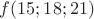 $f(15;18;21)$