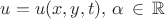 $u=u(x,y,t),\, \alpha\,\in\,\mathbb{R}$