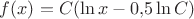 $f(x)=C(\ln x-0{,}5\ln C)$
