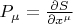 $P_{\mu}=\frac{\partial S}{\partial x^{\mu}}$