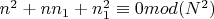$n^2+nn_1+n_1^2\equiv 0 mod (N^2)$