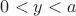 $0 < y < a$