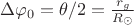 $\Delta\varphi_0= \theta/2=\frac{r_{g}}{R_{\odot}}$