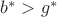 $b^*>g^*$